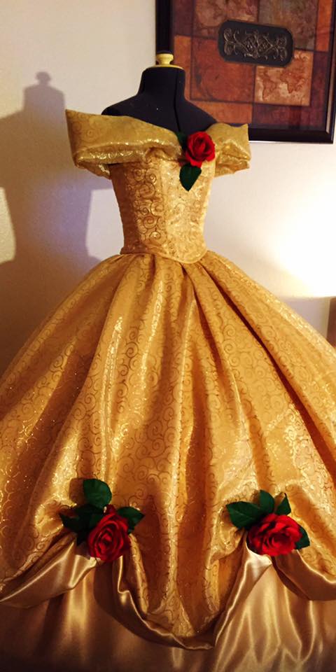 Belle's golden ballgown – Aria Couture